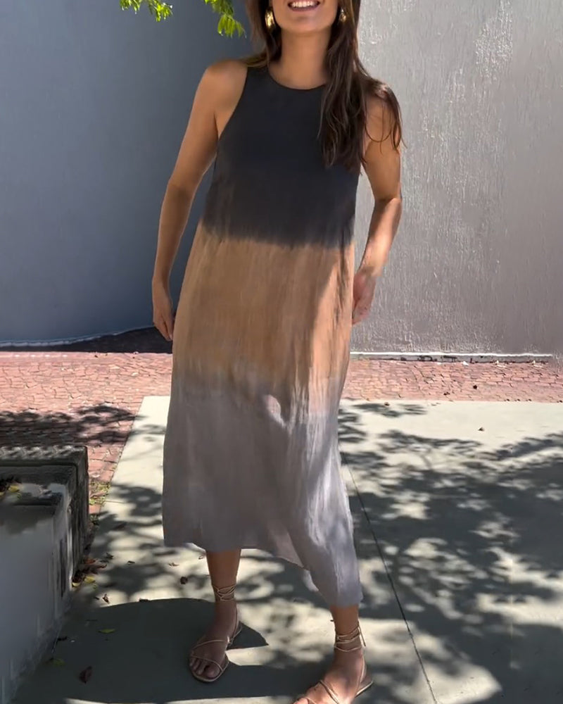 Yvonne | Modernes Ärmelloses Ombre-Sommerkleid