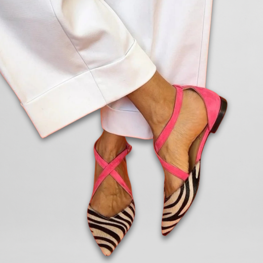 Amélie™ | Weiße Ballerinas mit Riemen