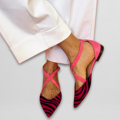 Amélie™ | Weiße Ballerinas mit Riemen