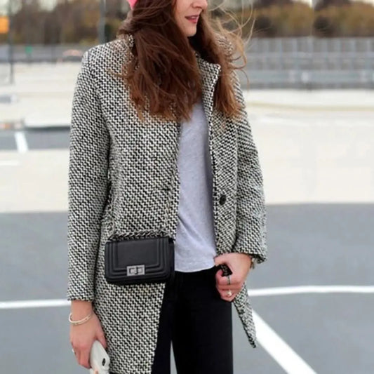 Cheska | Lange Wollmantel-Jacke