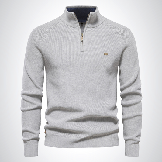 Aiden | Baumwoll-Pullover mit Halbreißverschluss