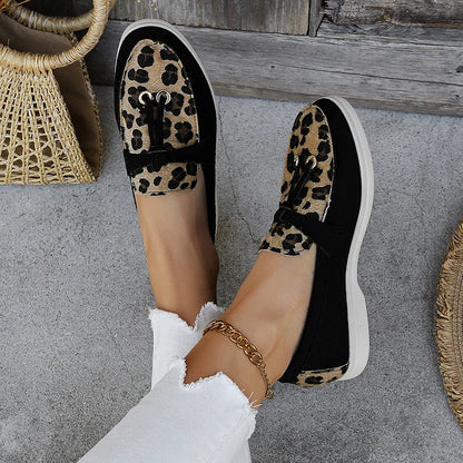 Leopardenmuster Retro-Slipper mit Knoten-Details