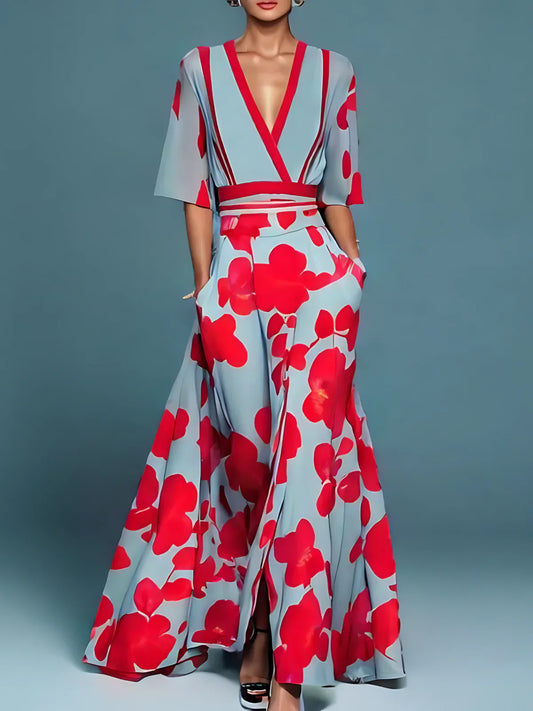 Elise | Stilvolles Wickelkleid mit Blumenmuster