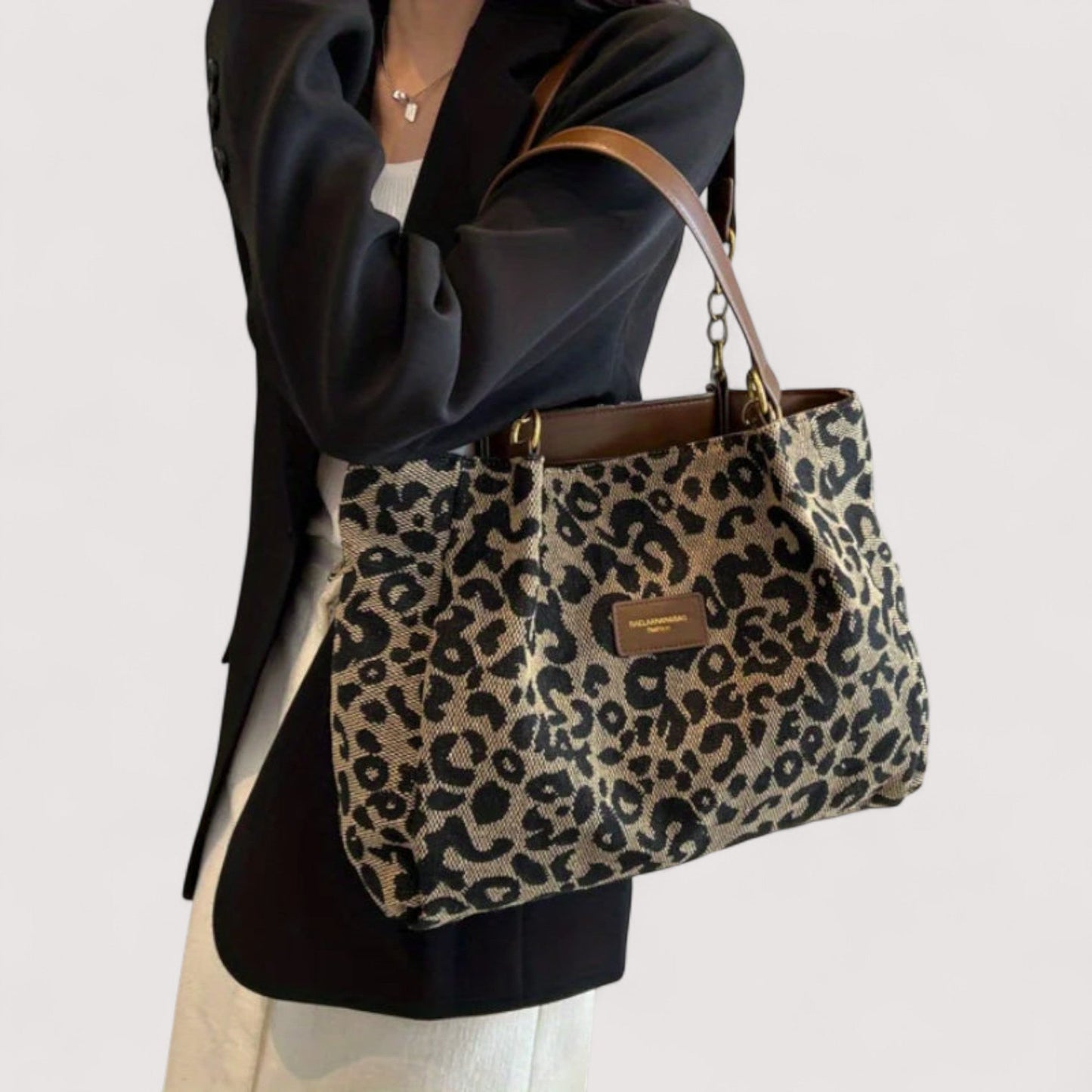 Anouk™ | Leopard Print Canvas Tote Bag