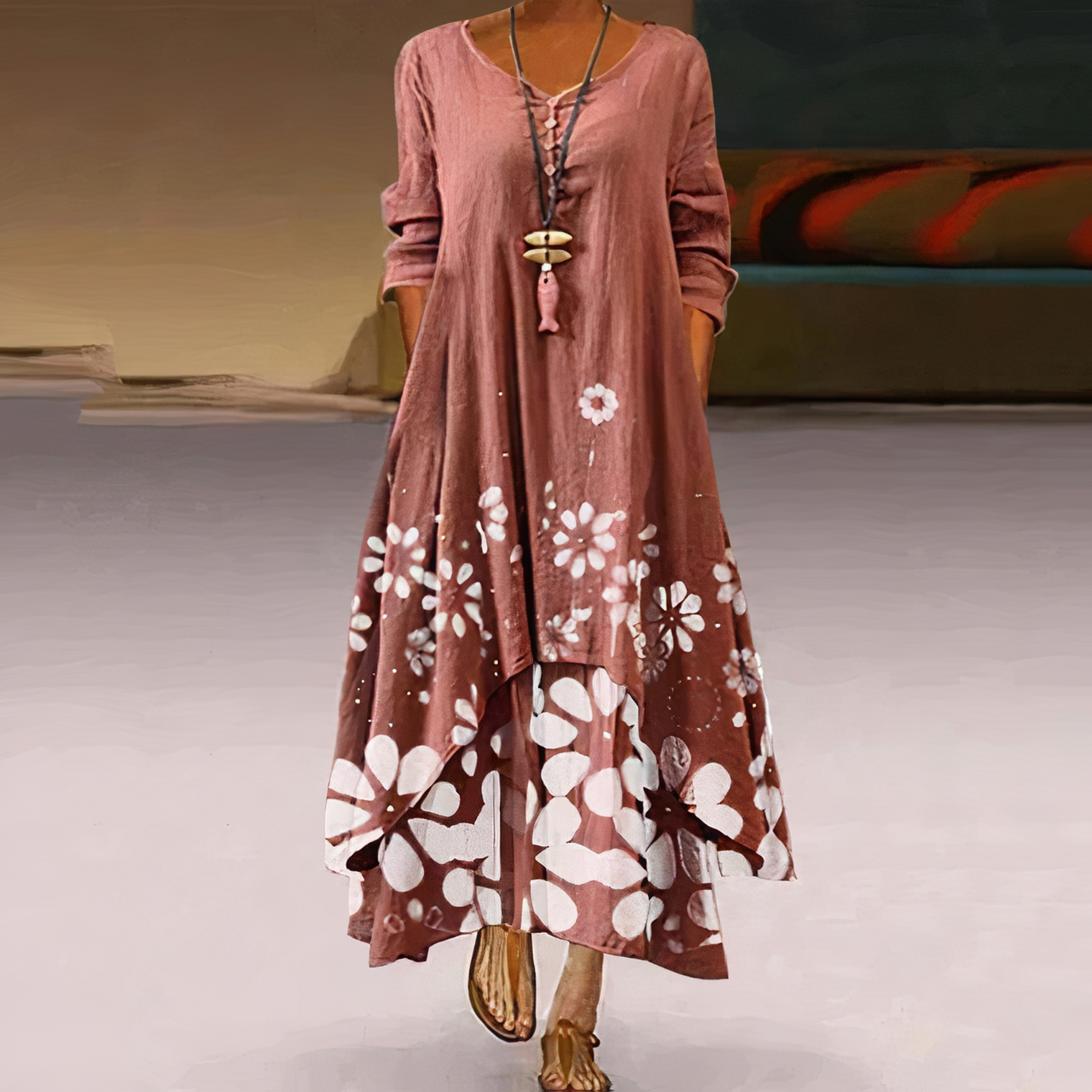 Mirjam | Elegantes Baumwollkleid mit fließendem Schnitt