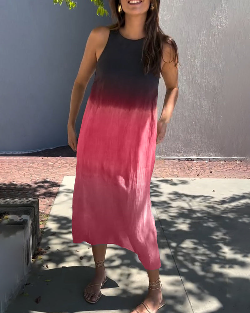 Yvonne | Modernes Ärmelloses Ombre-Sommerkleid