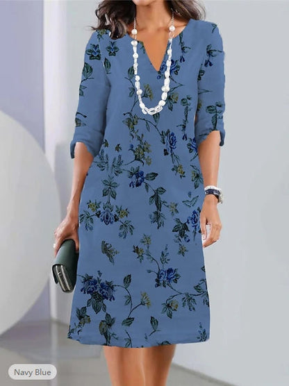 Marina | Doppellagiges Tunika-Kleid mit Blumenmuster