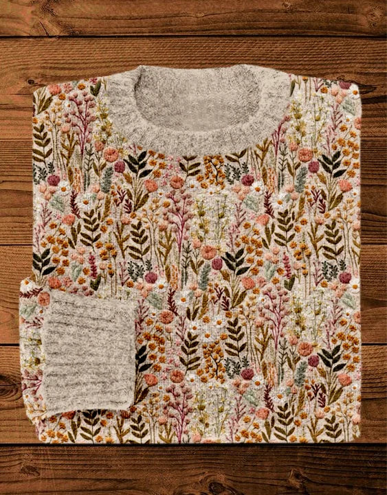 Noa | Bequemer Pullover mit floralem Design