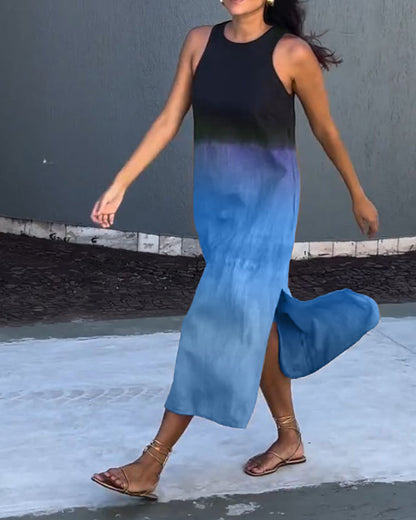 Yvonne | Modernes Ärmelloses Ombre-Sommerkleid
