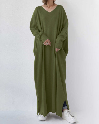 Bonita – Modisches Langarm Kleid Mit V-Ausschnitt