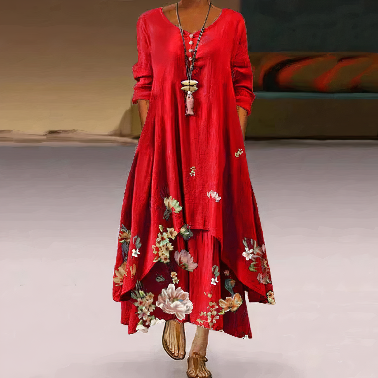 Mirjam | Elegantes Baumwollkleid mit fließendem Schnitt