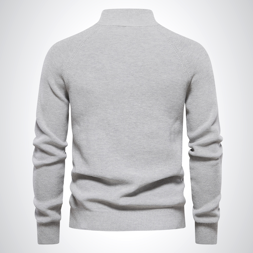 Aiden | Baumwoll-Pullover mit Halbreißverschluss