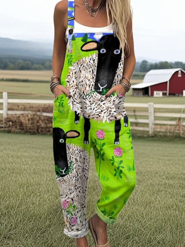 Vintage Floral Damen-Jumpsuit | Stilvoller Sommerkomfort für den ganzen Tag