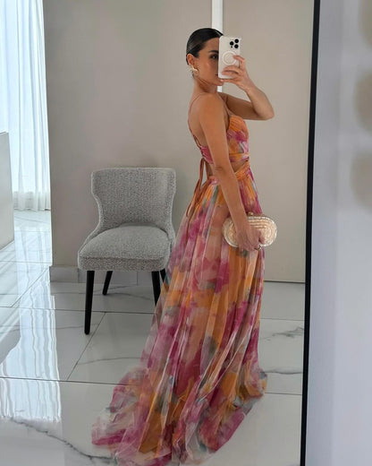 Giselle | Elegantes Maxikleid mit floralen Details