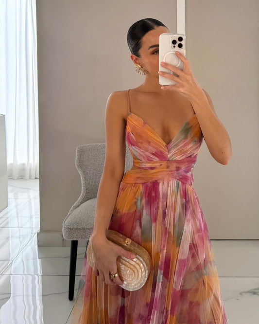 Giselle | Elegantes Maxikleid mit floralen Details