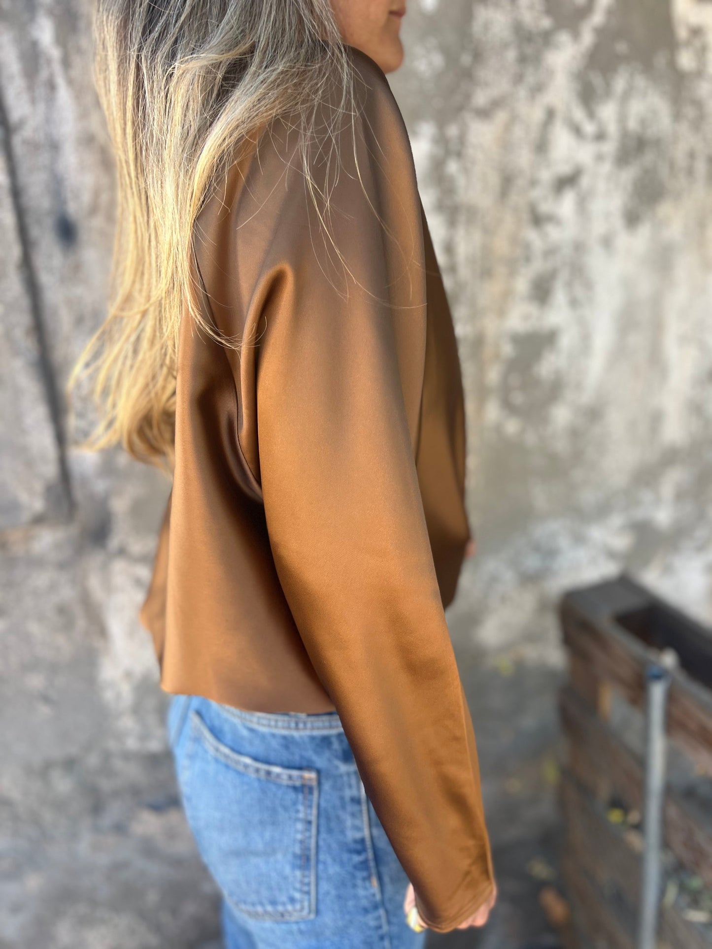 Gerda | Satinbluse mit flexiblem Bund