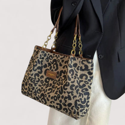Anouk™ | Leopard Print Canvas Tote Bag