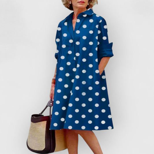 Emilia | Hochwertiges Punktmuster-Kleid