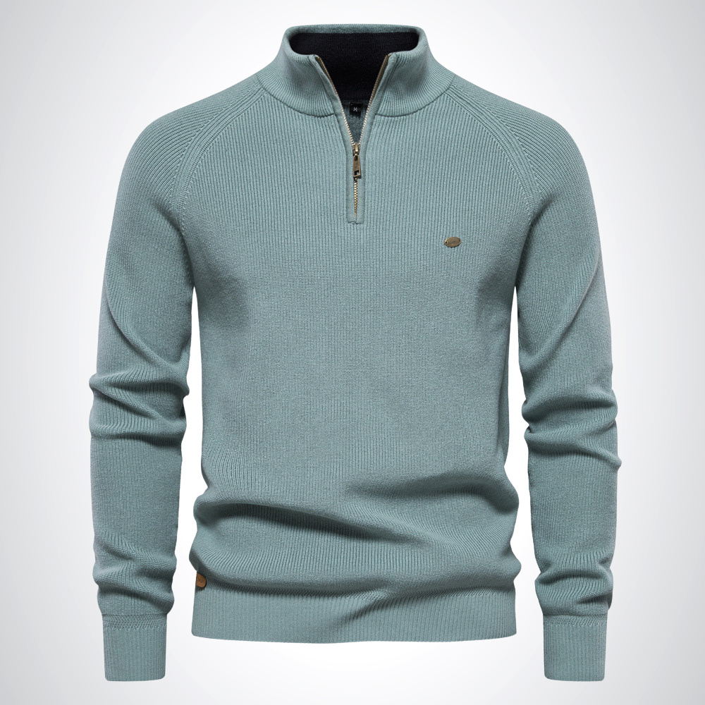 Aiden | Baumwoll-Pullover mit Halbreißverschluss