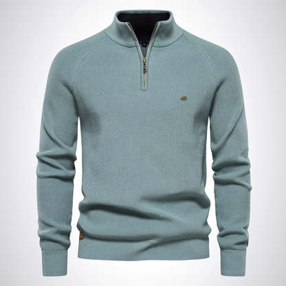 Aiden | Baumwoll-Pullover mit Halbreißverschluss