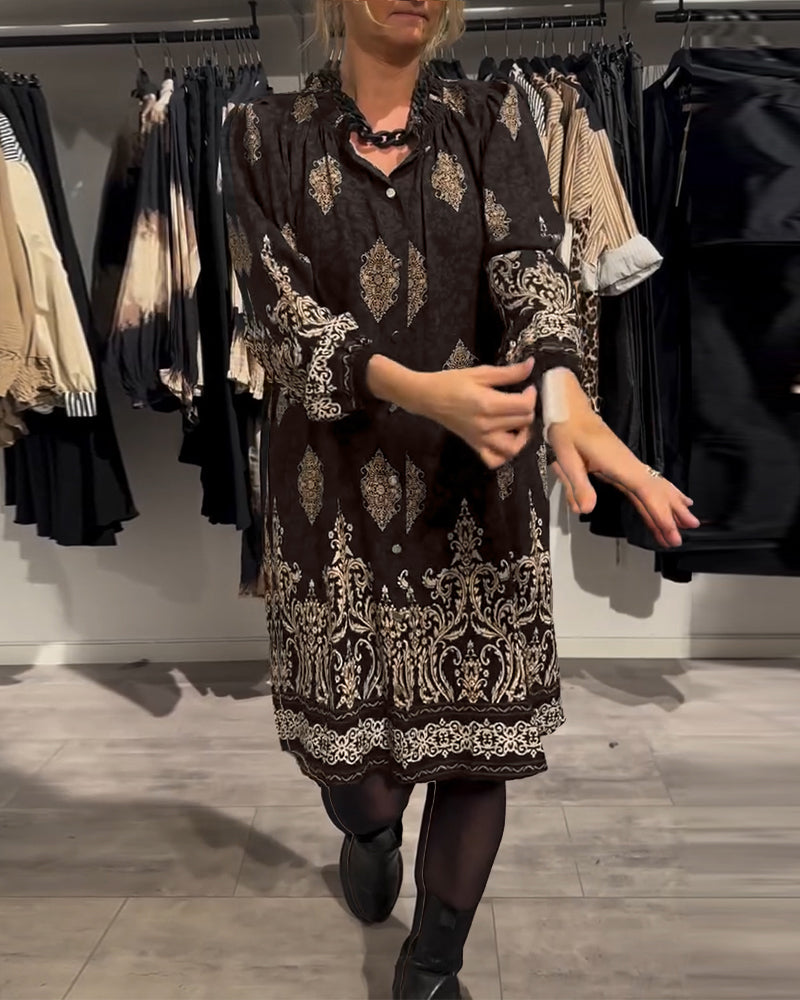 Seraphina | Vintage Kleid mit Revers und Knopfdetails
