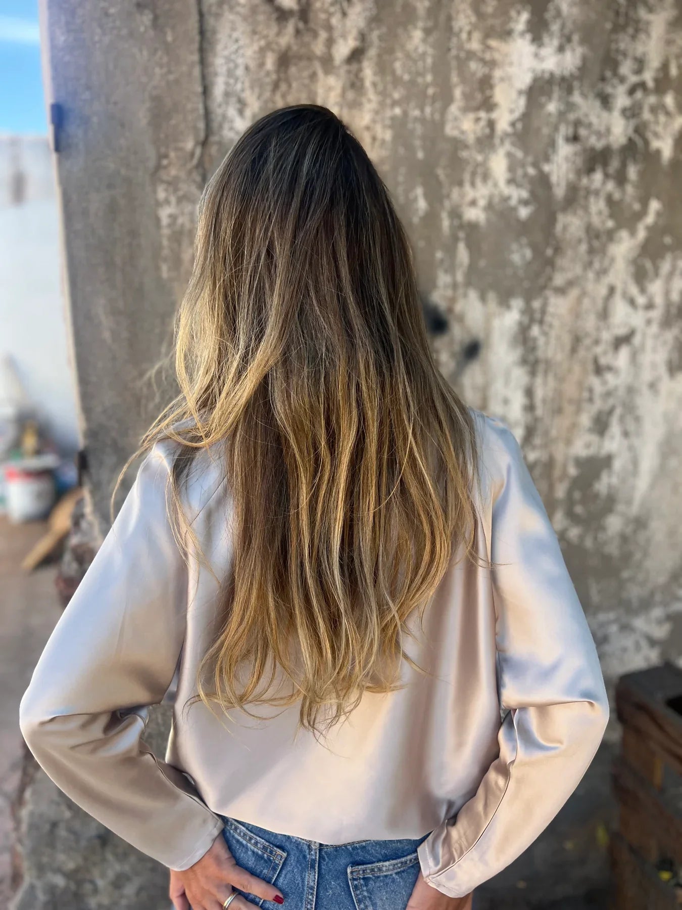 Gerda | Satinbluse mit flexiblem Bund