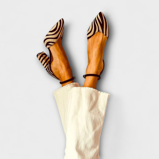 Zebrina – Auffällige High Heels im Zebra-Design