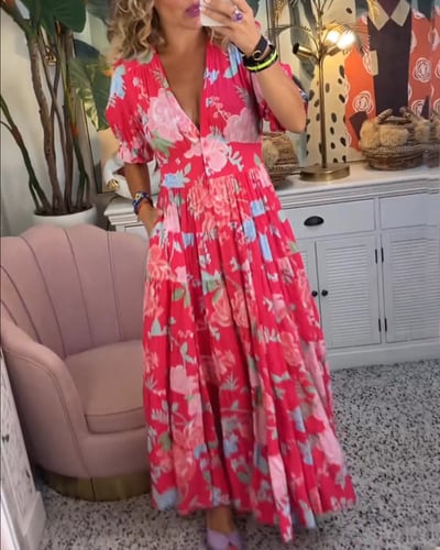 Elina | Elegantes Langarm-Blumenkleid für einen stilvollen Auftritt