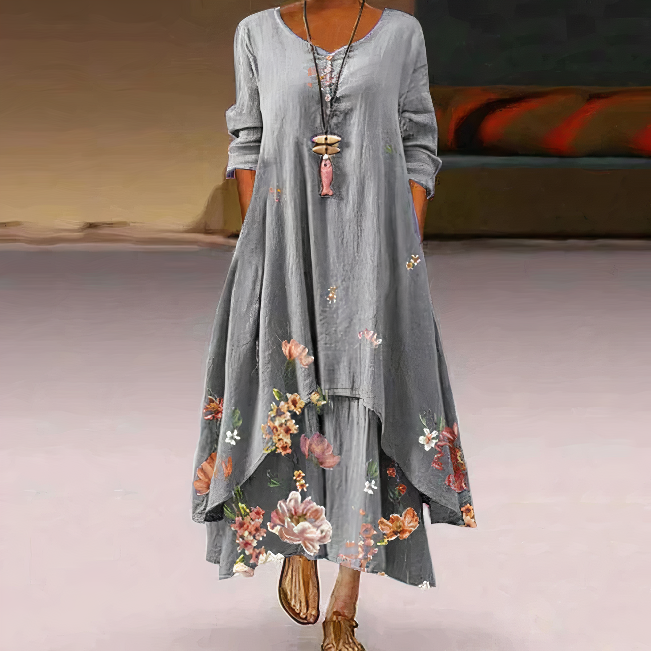 Mirjam | Elegantes Baumwollkleid mit fließendem Schnitt
