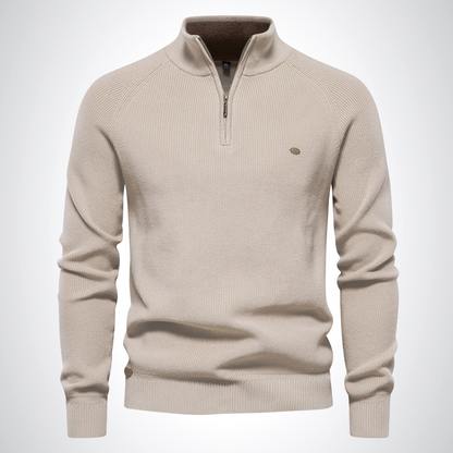 Aiden | Baumwoll-Pullover mit Halbreißverschluss