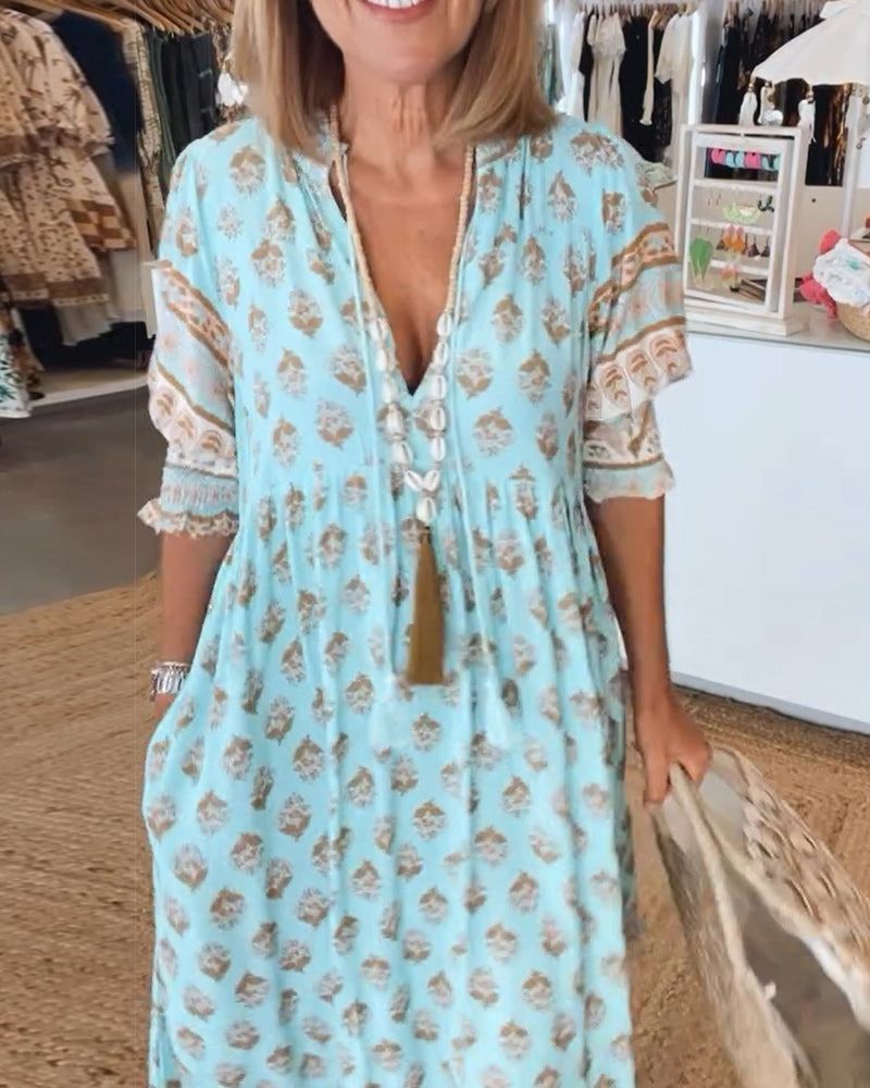 Hiley | Lässiges Printkleid mit halblangen Ärmeln
