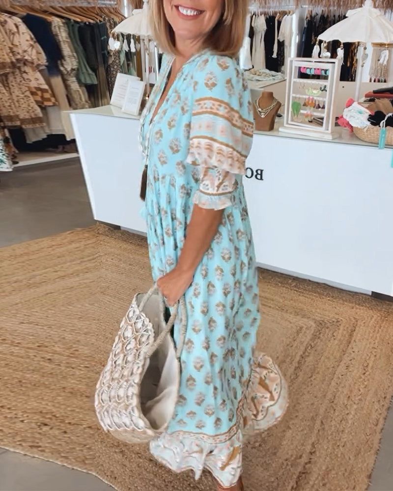 Hiley | Lässiges Printkleid mit halblangen Ärmeln