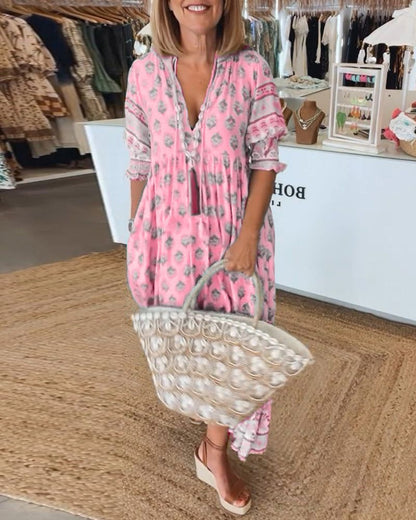 Hiley | Lässiges Printkleid mit halblangen Ärmeln