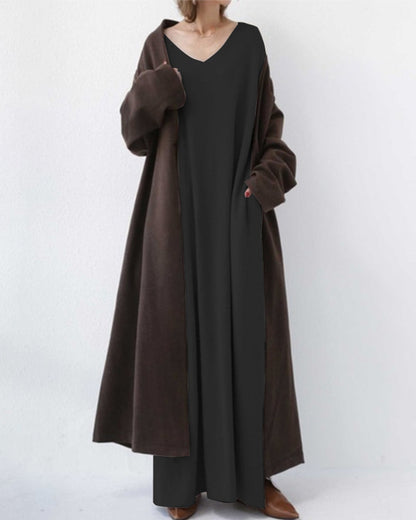 Bonita – Modisches Langarm Kleid Mit V-Ausschnitt