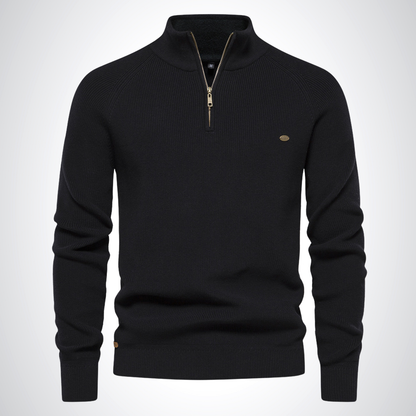 Aiden | Baumwoll-Pullover mit Halbreißverschluss