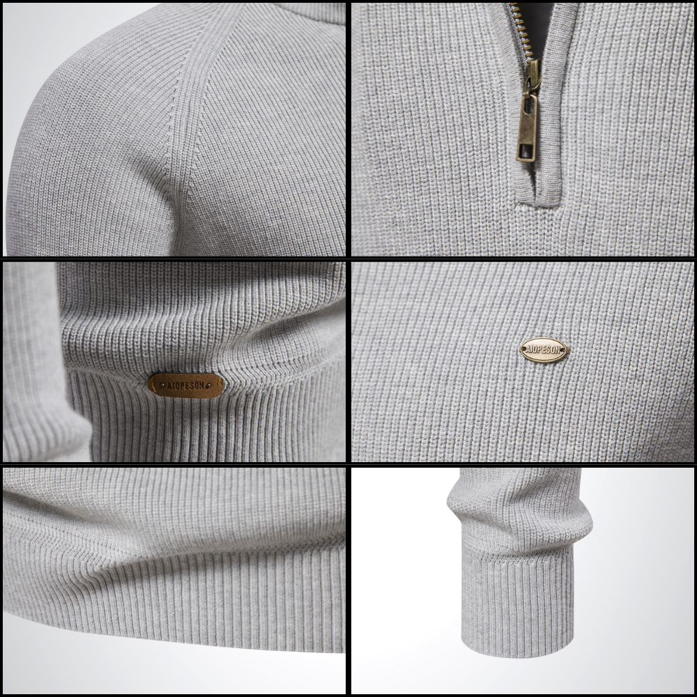 Aiden | Baumwoll-Pullover mit Halbreißverschluss