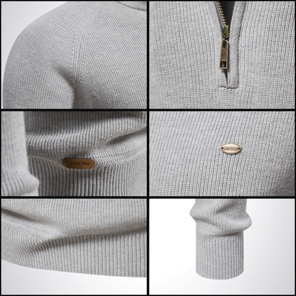 Aiden | Baumwoll-Pullover mit Halbreißverschluss