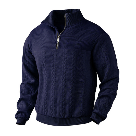 Rafael | Vintage-Style Herrenpullover mit Reißverschluss