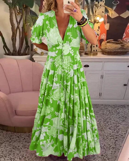 Elina | Elegantes Langarm-Blumenkleid für einen stilvollen Auftritt