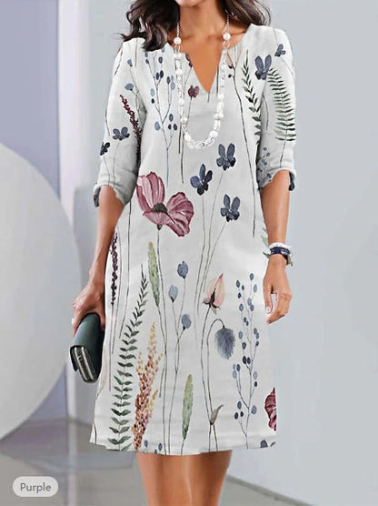 Marina | Doppellagiges Tunika-Kleid mit Blumenmuster