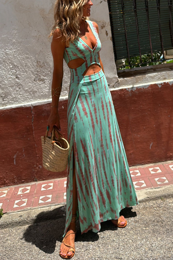 Chloe | Sommerkleid mit elastischem Schnitt und trendigem Tie-Dye-Design