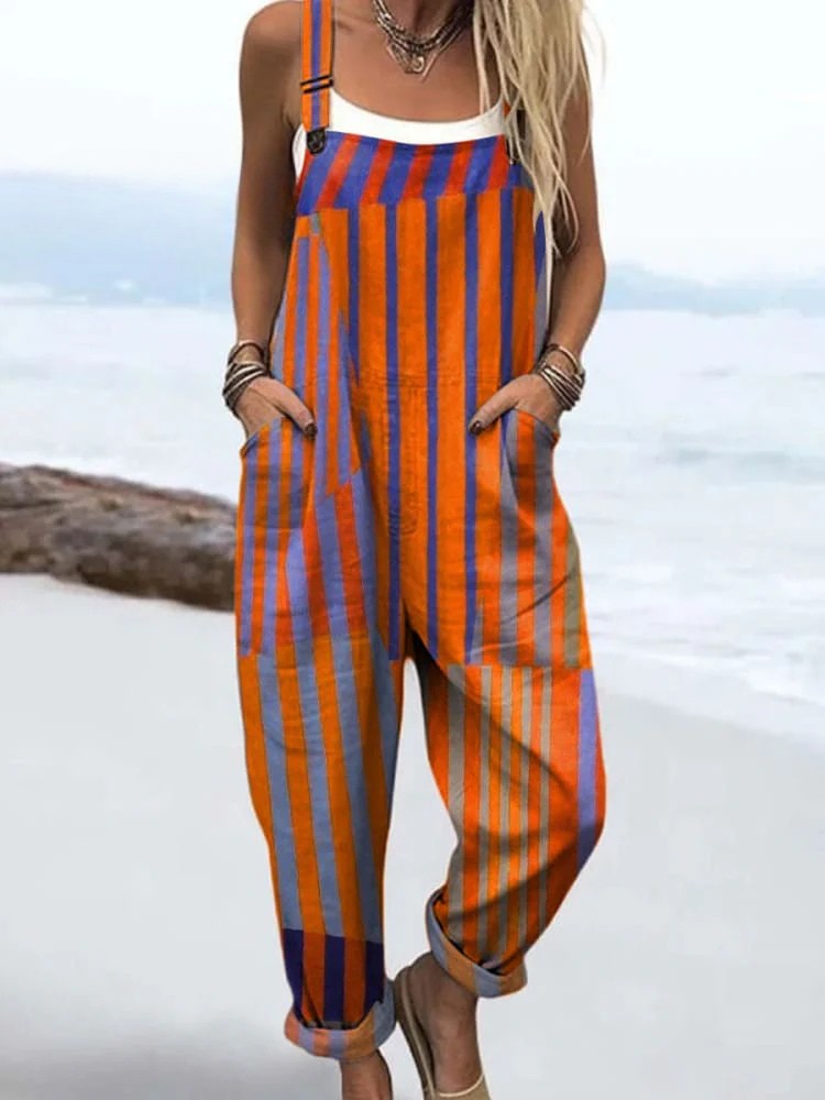 Vintage Floral Damen-Jumpsuit | Stilvoller Sommer-Komfort für den ganzen Tag