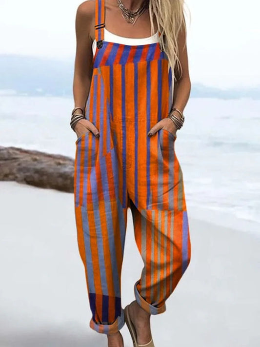 Vintage Floral Damen-Jumpsuit | Stilvoller Sommer-Komfort für den ganzen Tag