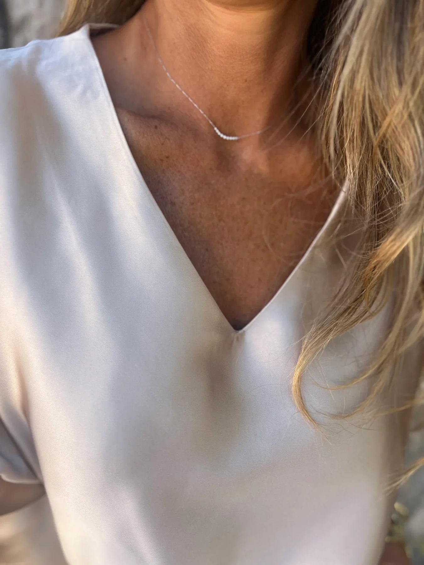 Gerda | Satinbluse mit flexiblem Bund