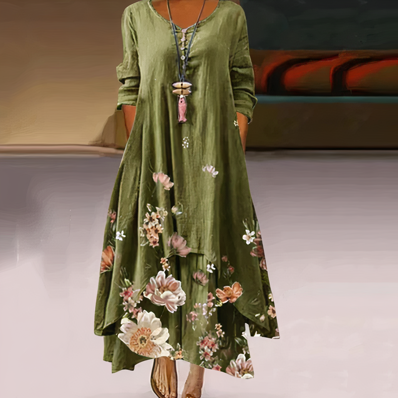 Mirjam | Elegantes Baumwollkleid mit fließendem Schnitt