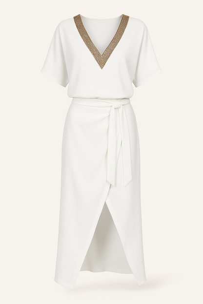 Alina | Elegantes Sommerkleid mit femininer Wickel-Design