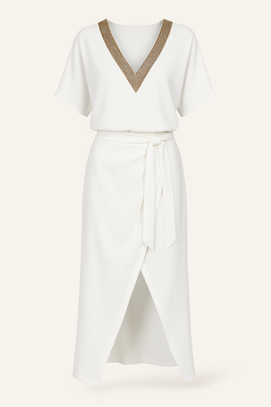Alina | Elegantes Sommerkleid mit femininer Wickel-Design