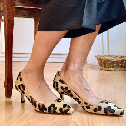 Leopardmuster Kitten-Heels aus Wildlederimitat – Vorbestellung