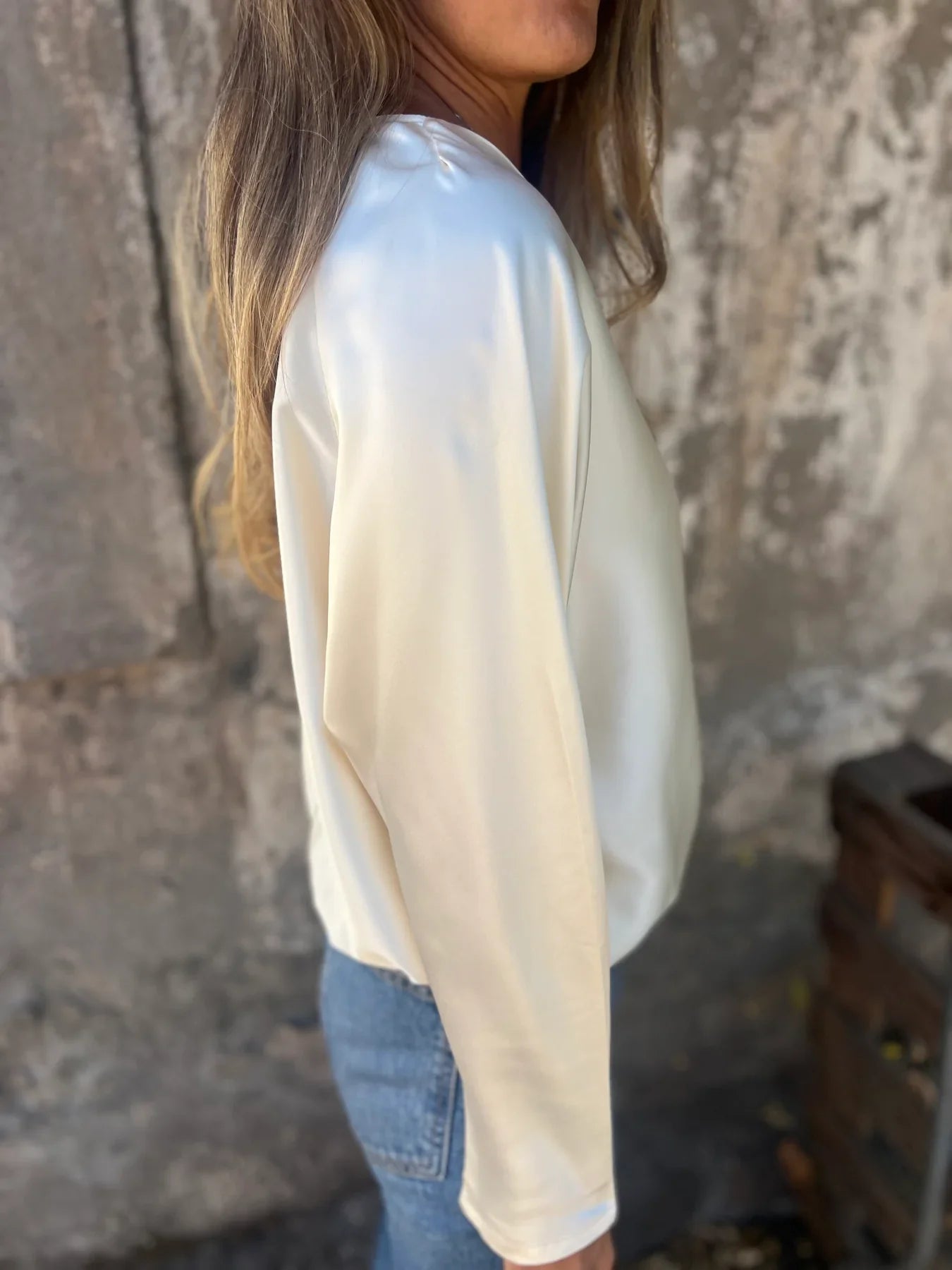Gerda | Satinbluse mit flexiblem Bund