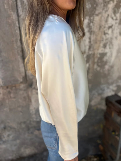 Gerda | Satinbluse mit flexiblem Bund